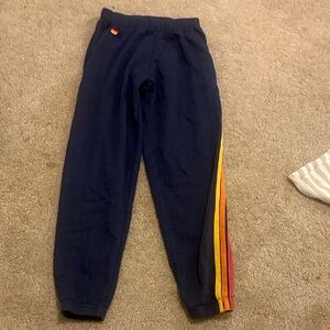 Aviator Nation Navy Joggers with Colorful Stripe